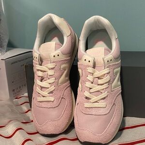 Pink Sneakers with Cream Accents